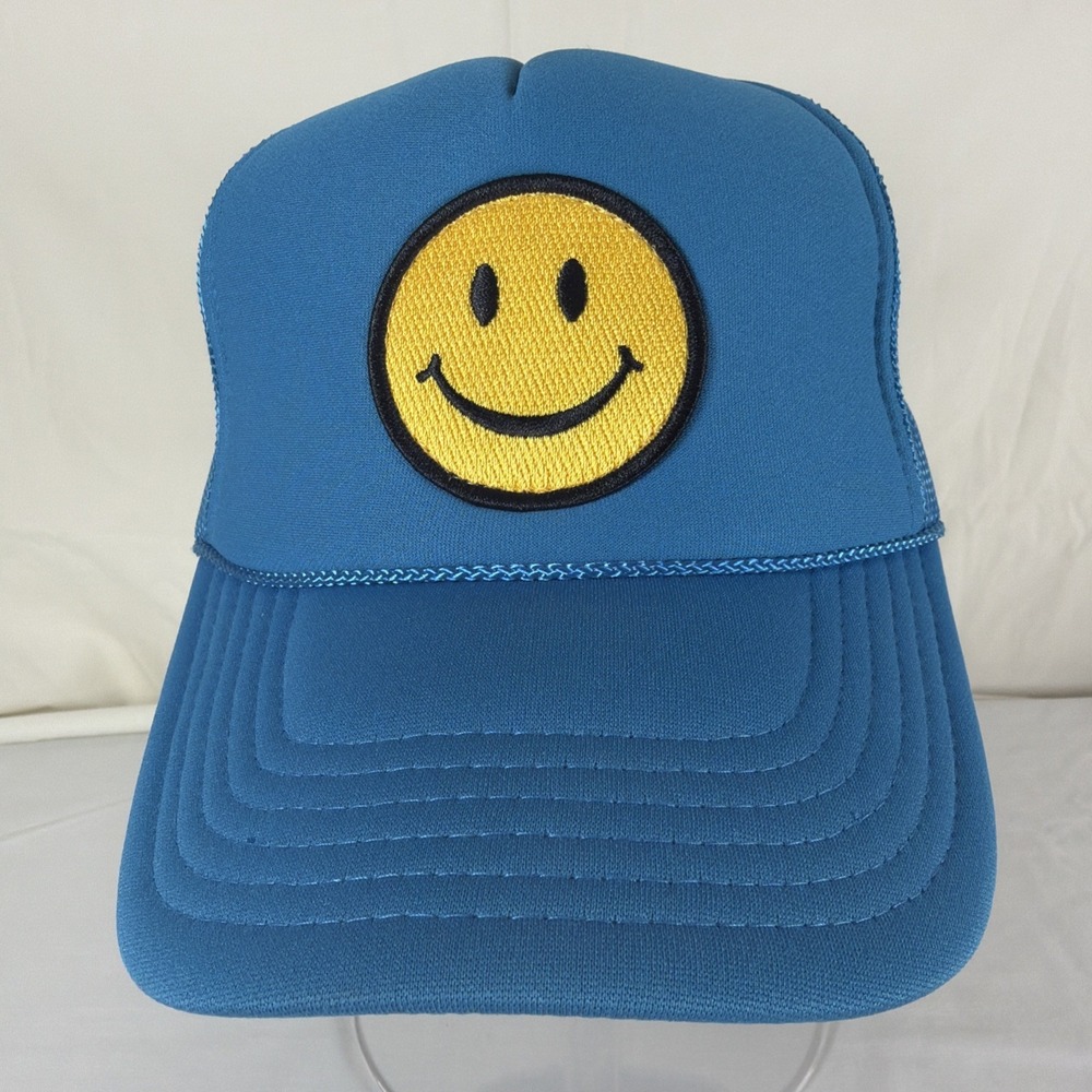 OTTO Smile Face Embroidered Foam Mesh Back Cap